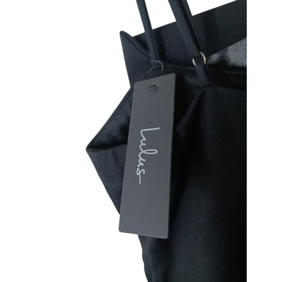 New Lulus Black Mini Dress Size M Party Bodycon Spaghetti Strap USA Made - Picture 12 of 14